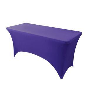 1 Pack Washable Rectangle Spandex Tablecloth, 4FT Dark Purple